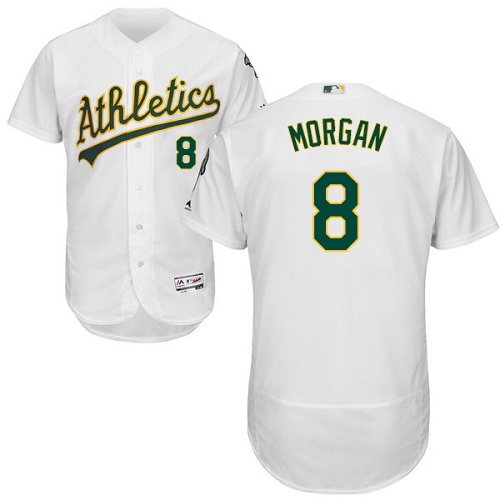 Athletics #8 Joe Morgan White Flexbase Authentic Collection Stitched MLB Jersey